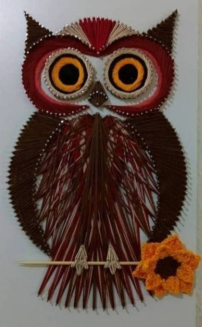 Moda Quadro feito com técnica de STRING ART🦉