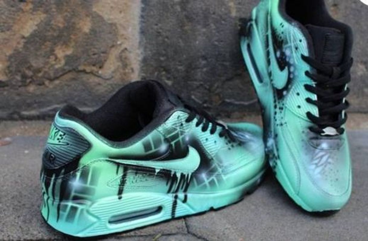 Fashion Custom Nike Air max 90 menta negro