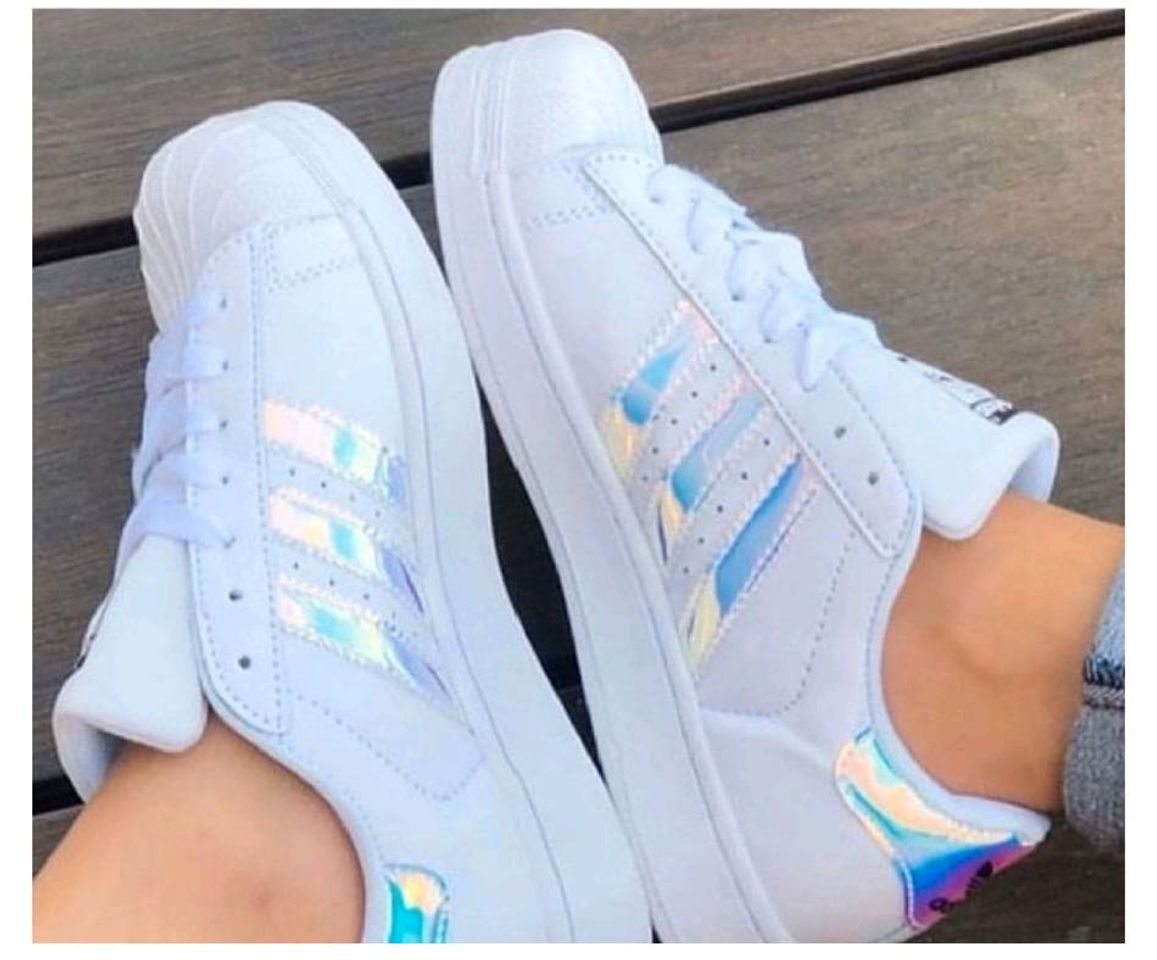 Social Tênis superstar classic feminino branco holográfico
