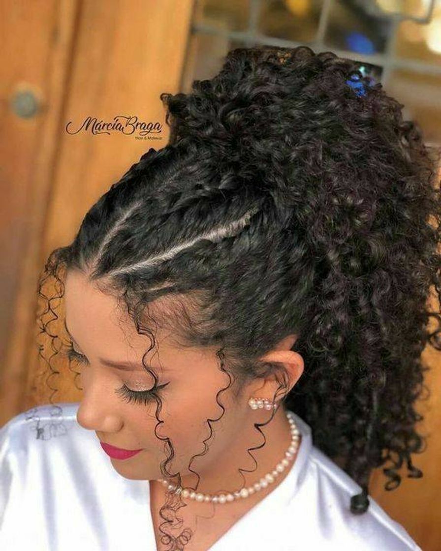 Moda Penteado para cabelo cacheado 