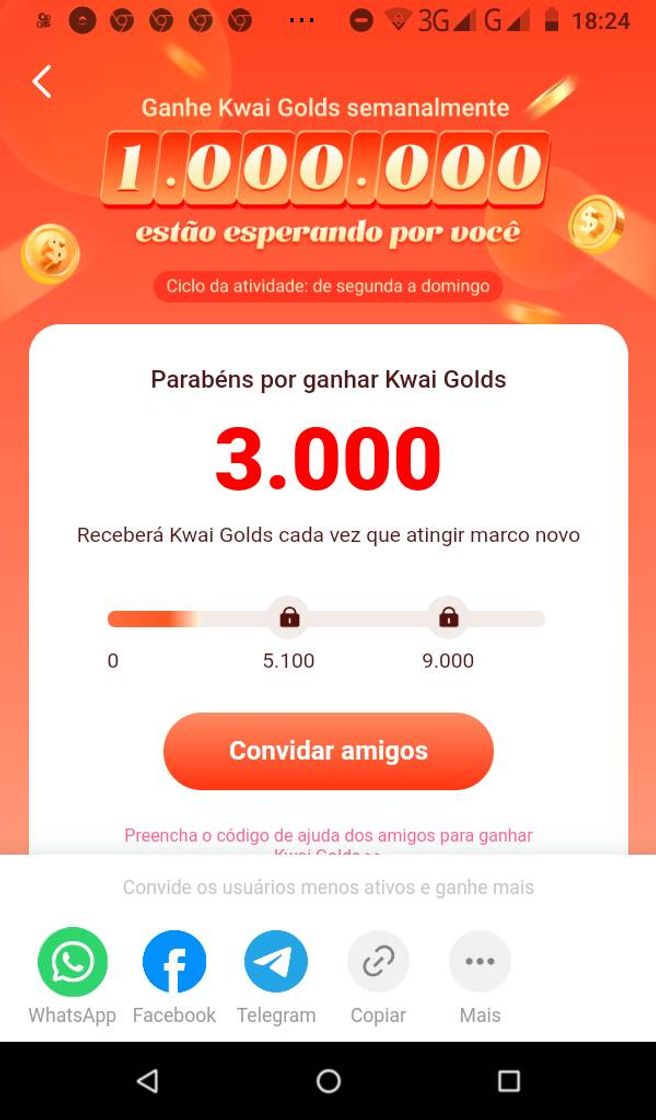 App Ganhar dinheiro baixando o Kwai!https://s.kwai.app/s/aEd5IFr