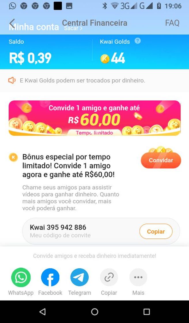 Lugar Ganhar dinheiro baixando o Kwai!https://s.kwai.app/s/dmeCmd3