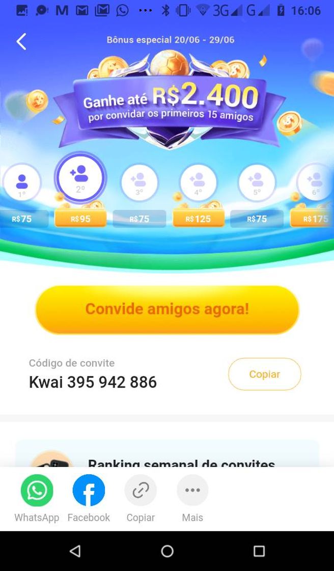 App Ganhar dinheiro baixando o Kwai!https://s.kwai.app/s/ted5lKg