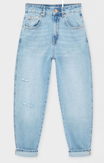 Jeans slouchy tiro medio