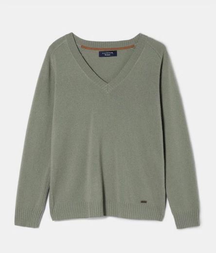 Jersey de mujer con escote pico de lana y cashmere · Lloyd's