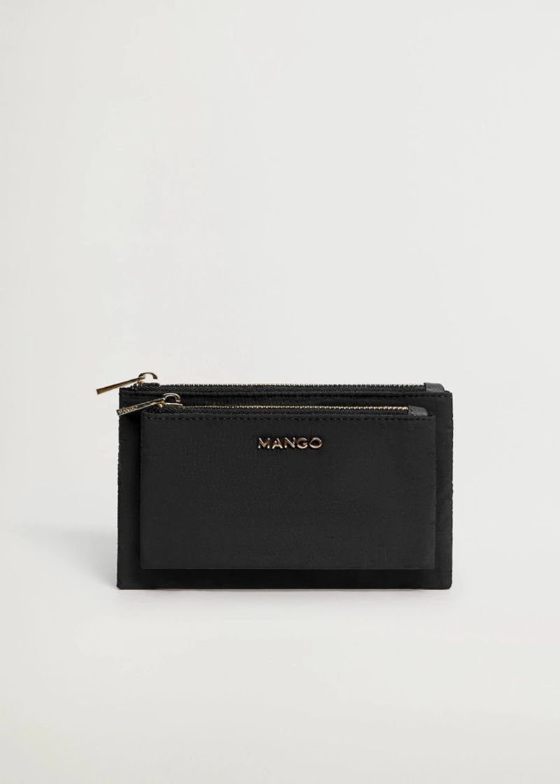 Moda Monedero acolchado negro mango