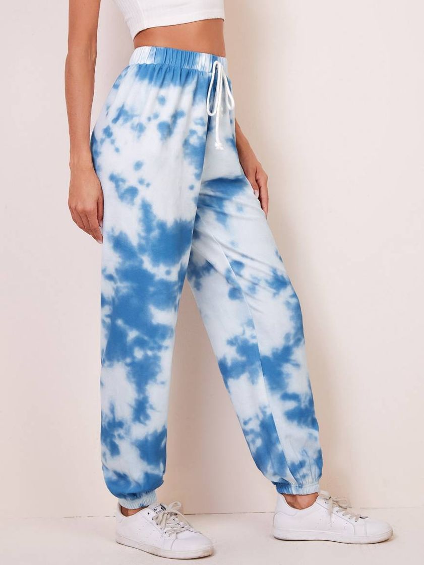 Fashion Calça tie dye azul