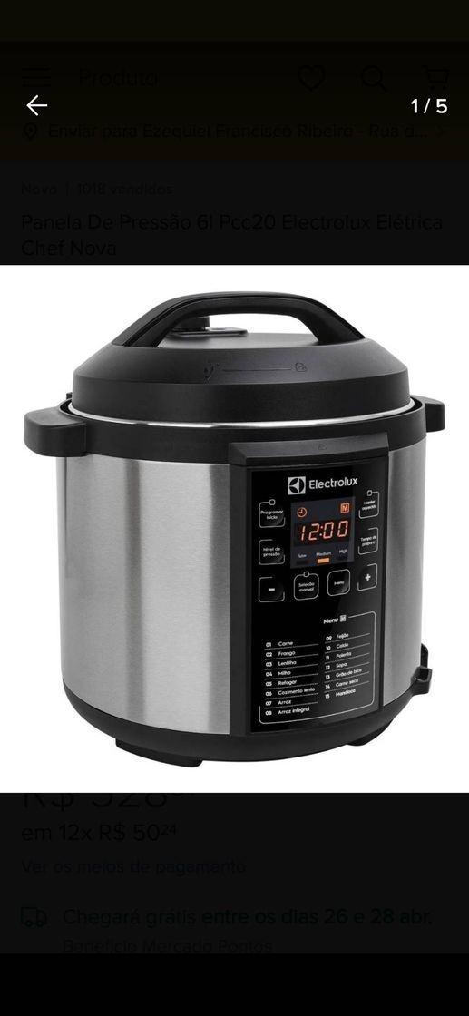 Moda Panela De Pressão 6l Pcc20 Electrolux Elétrica Chef Nova