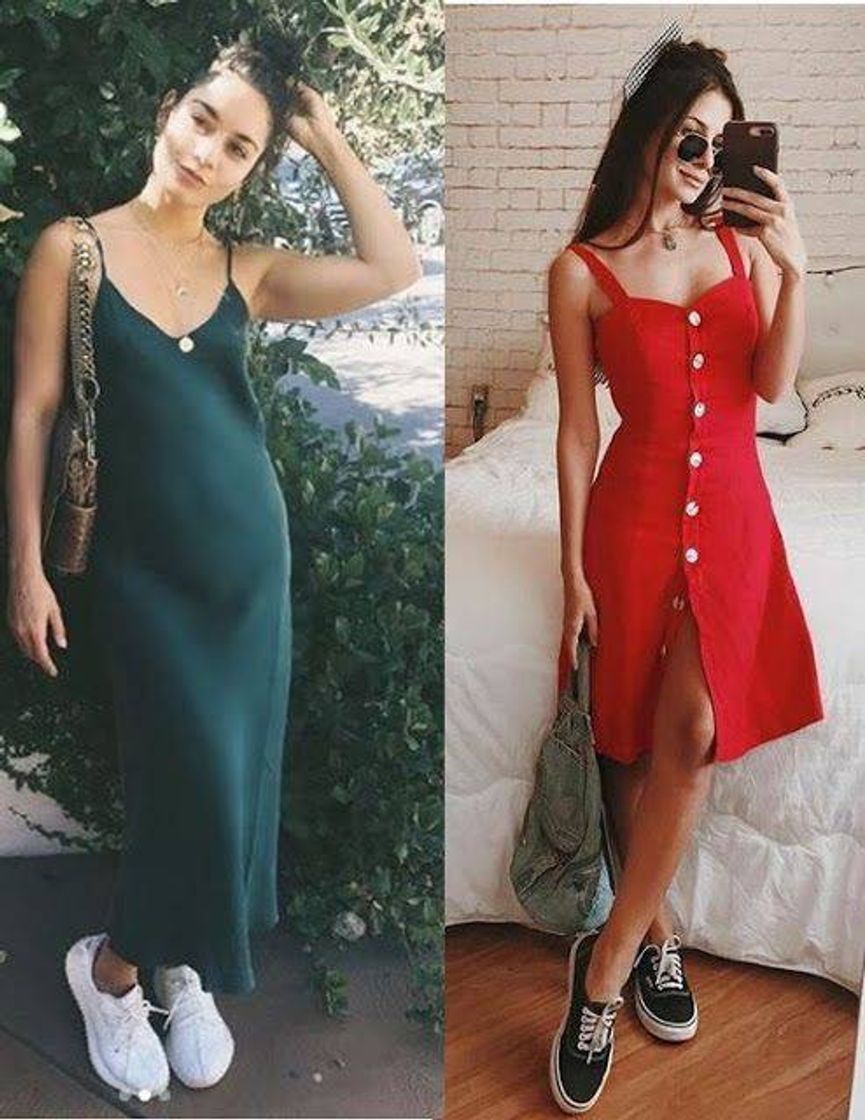 Fashion Vestido com tênis