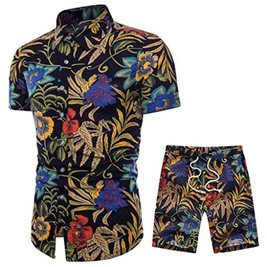 Social Hombre 5 Piezas Secado Rápido Conjunto Compresión Ropa Sudaderas con Capucha y Pantalones Cortos y Leggings y Manga Corta y Manga Larga Tops Apretada para Running Fitness