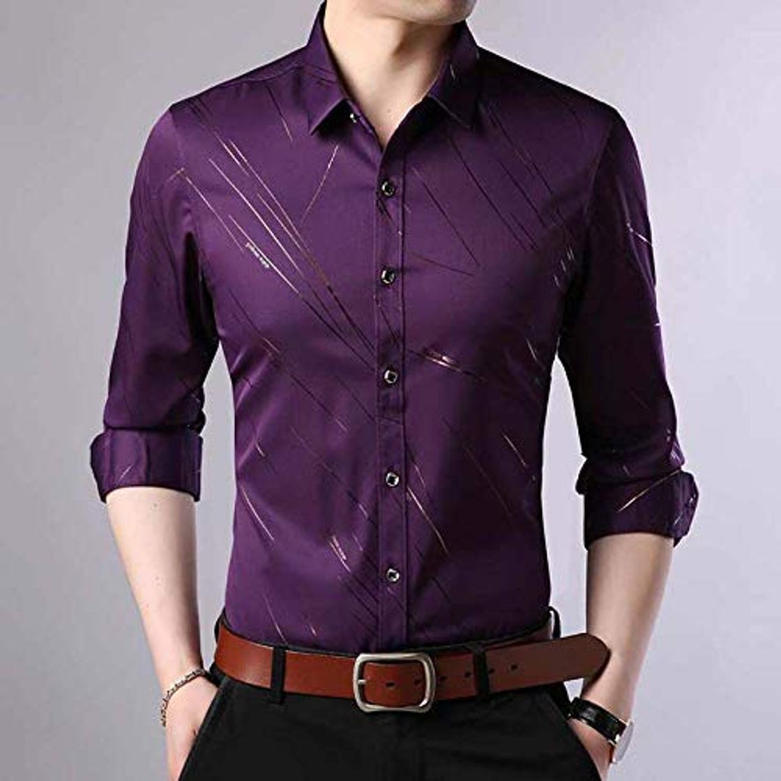 Fashion Hombre Manga Larga Camisa