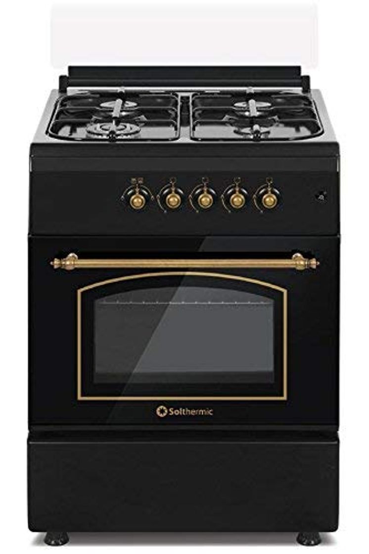 Product Cocina SolThermic F6S40G2I de Color Negro Rústico compuesta por 4 Quemadores y