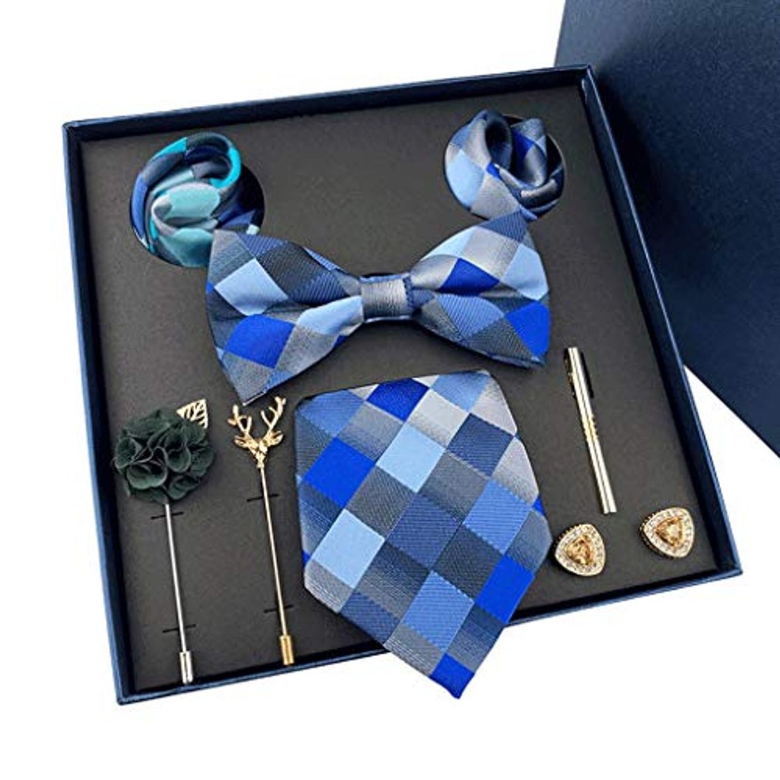 Moda JJSPP New Mens Corbatas Regalos Cajas Tie de Boda Bowtie Pocket Towel