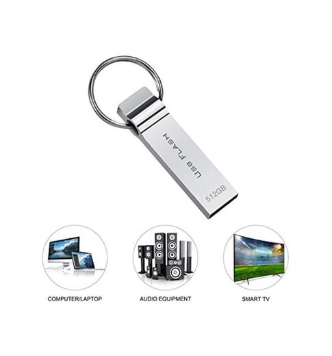Kayboo Memoria USB 512GB Pendrive Mental USB Memory Stick con Llavero portátil
