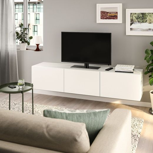 BESTÅ Mueble TV, blanco/Lappviken blanco, 180x42x38 cm - IKEA