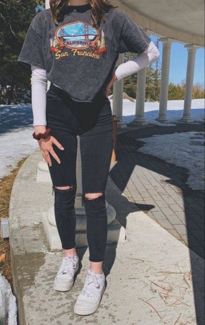 Social Blusa de manga comprida com camiseta por cima 