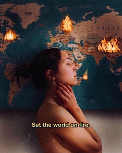 Foto criativa- set the world on fire