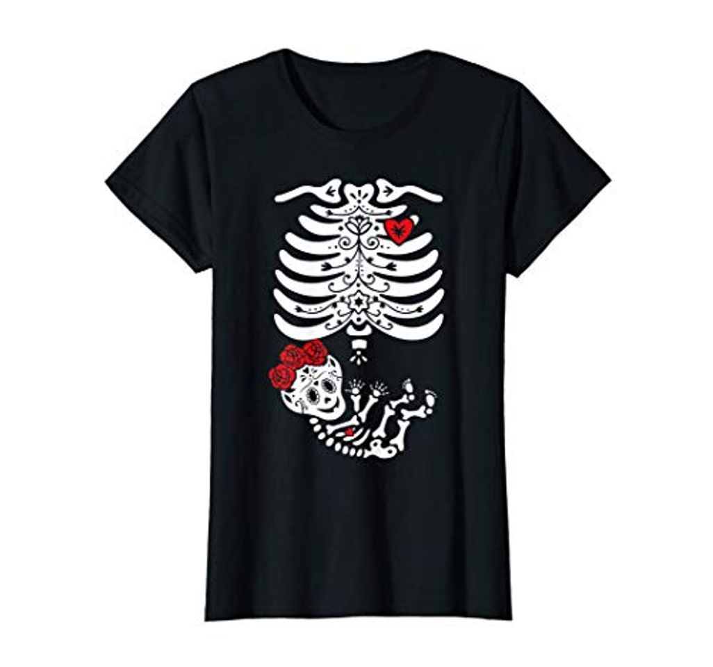 Moda Mujer Camiseta halloween embarazada