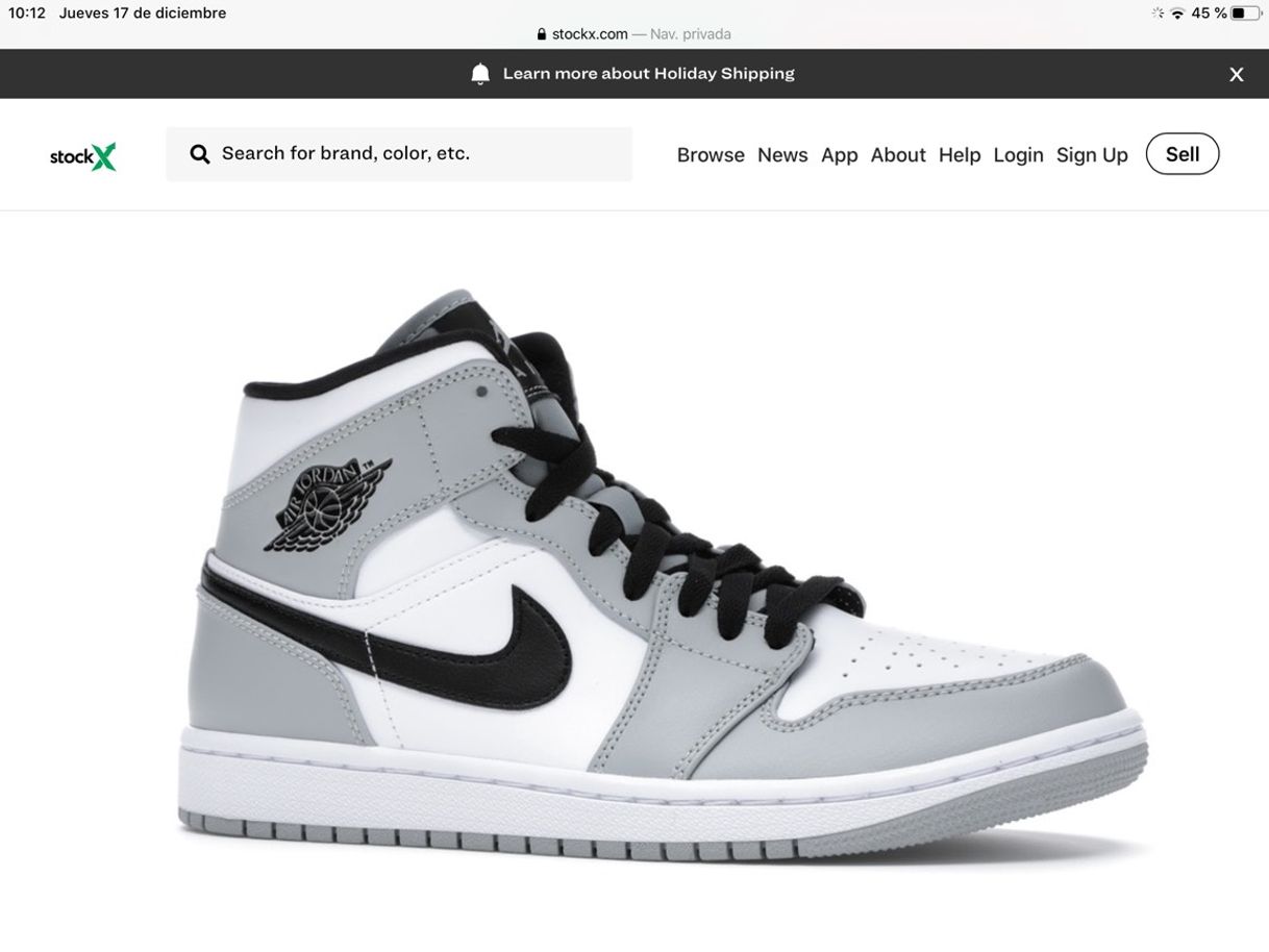 Fashion Jordan 1 Mid Light Smoke Grey - 554724-092