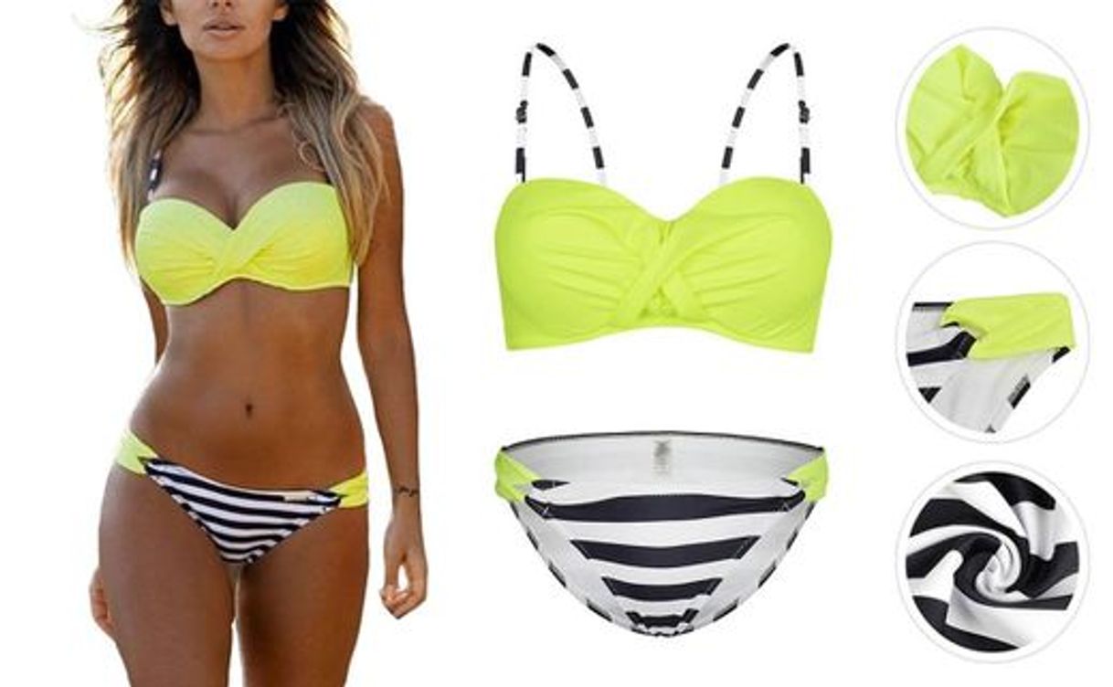 Social UMIPUBO Mujer Conjunto de Bikini Cintura Alta Traje de Baño de Dos