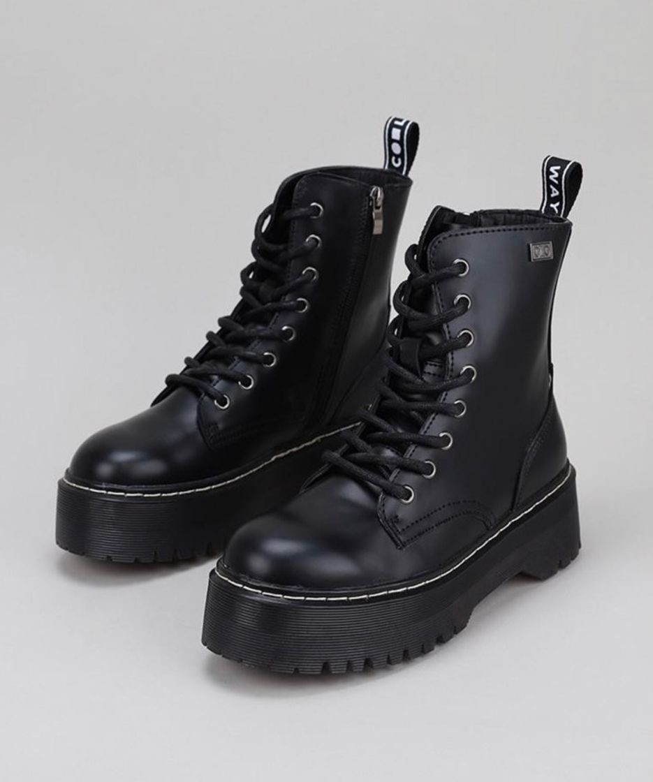 Moda Bota militar plataforma Abby negro Coolway 