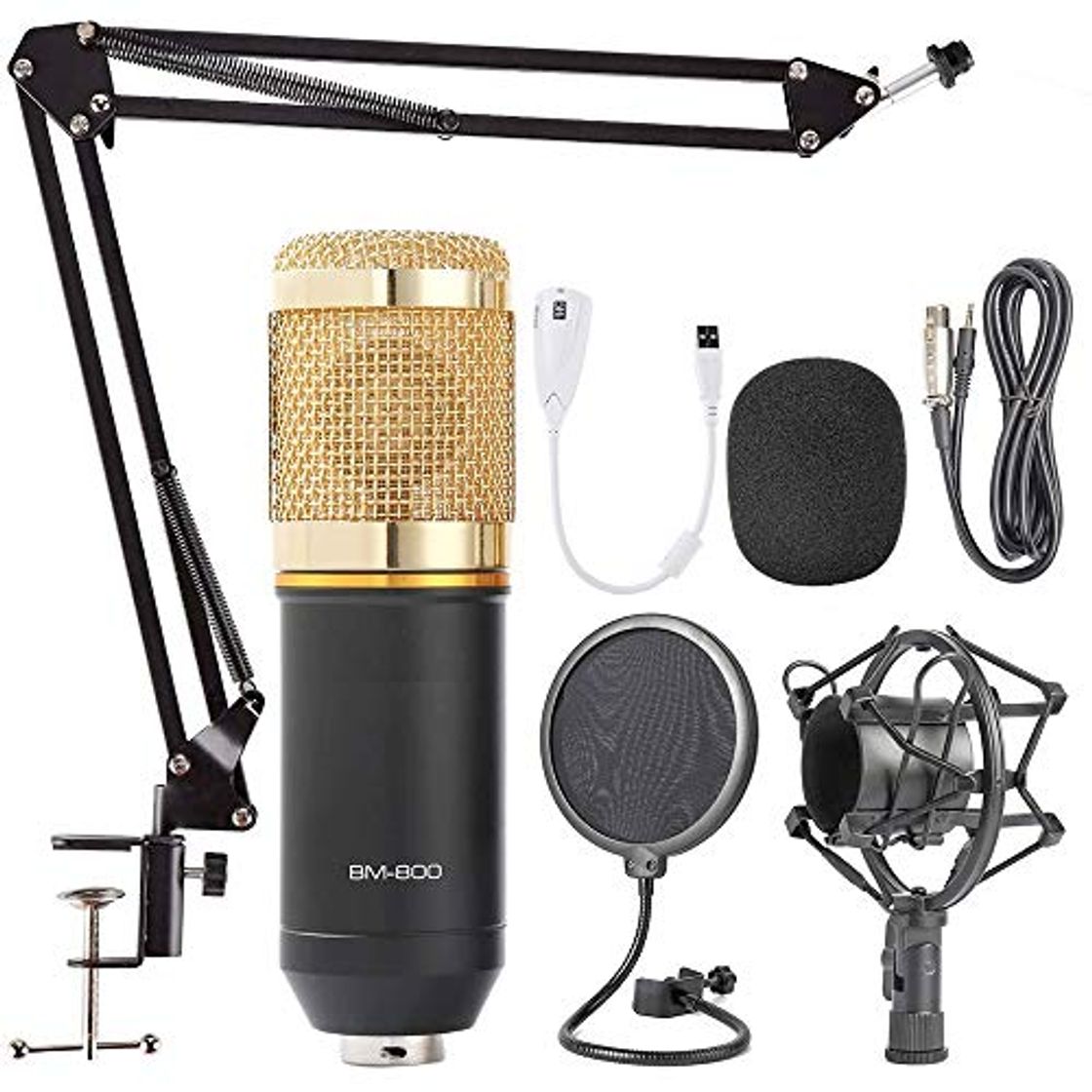 Product Microfono Condensador Profesional Potente Jack Estereo para Set Estudio grabacion Podcast directos