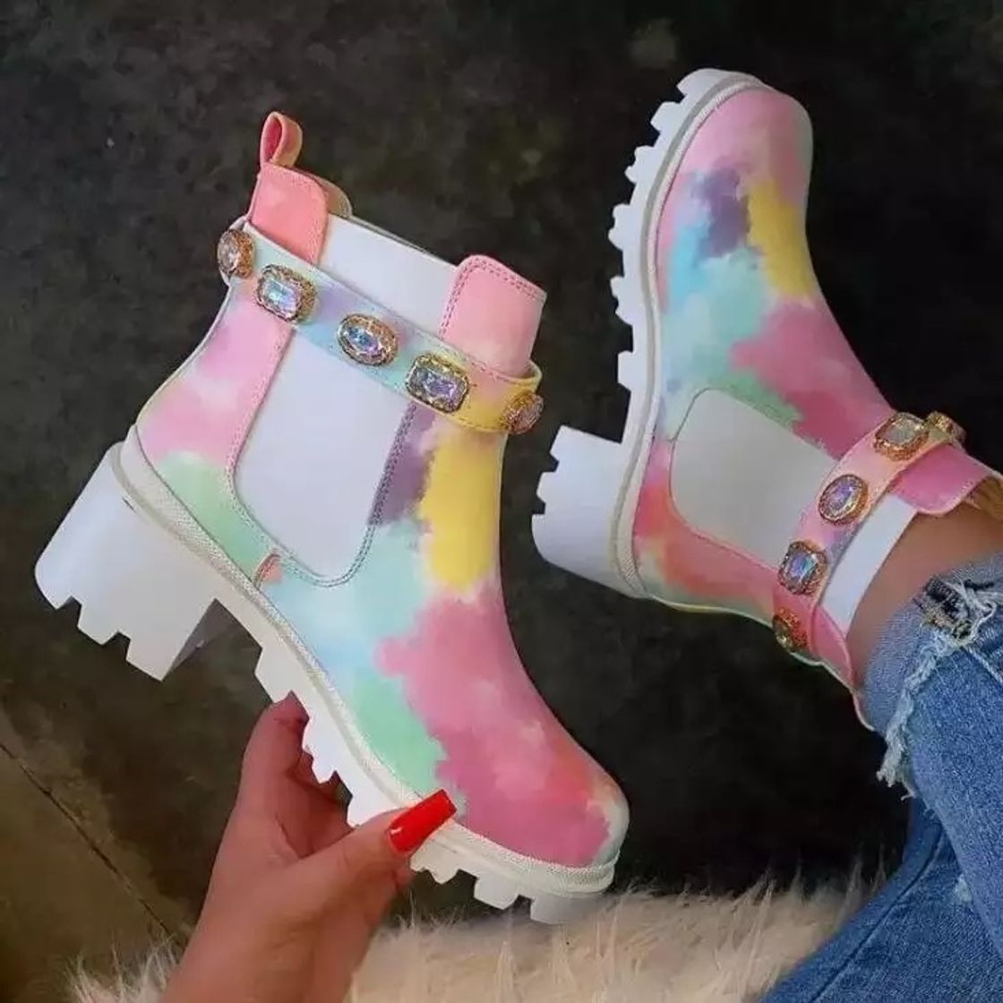 Social Botines multicolor con diamantes