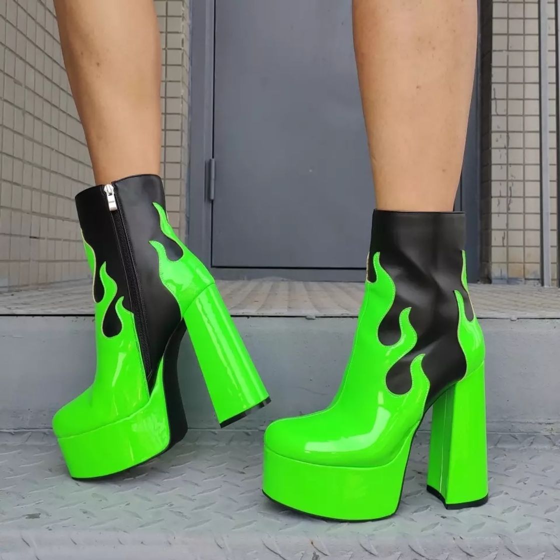 Social Botines fuego verde 