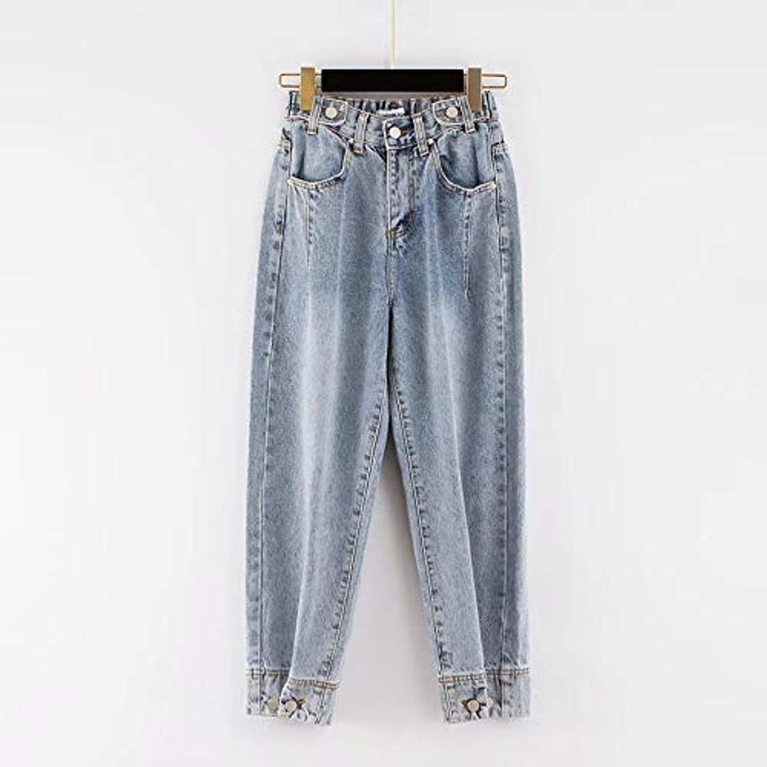 Moda Vaqueros para Mujer Jeans Mujer Tallas Grandes Mom Jeans Harem Pantalones De Mezclilla hasta El Tobillo Boyfriend Jeans Femme Broeken Dames Calca Feminina 25 Azul Claro