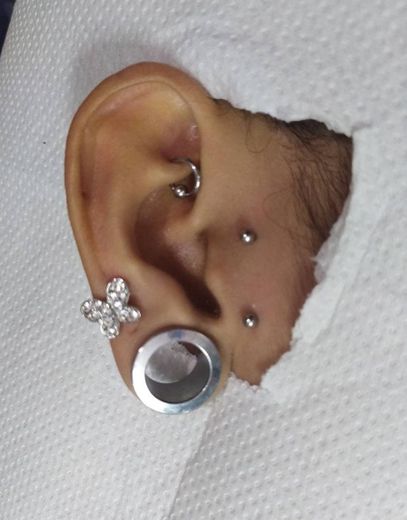 Surface Piercing  Rook piercing