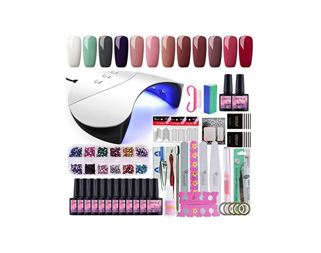 Social Coscelia Kit de Esmaltes de Uñas 12pcs Esmaltes Semipermanentes de Uñas en