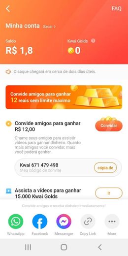 Ganhe dinheiro com Kwai!