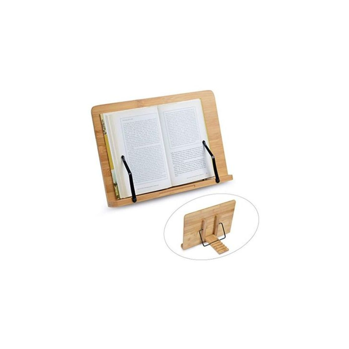 Productos FOCCTS Soporte de Bambú Ajustables Ideal para Leer, Ver Videos, Estudiar,Sostener,Libros de