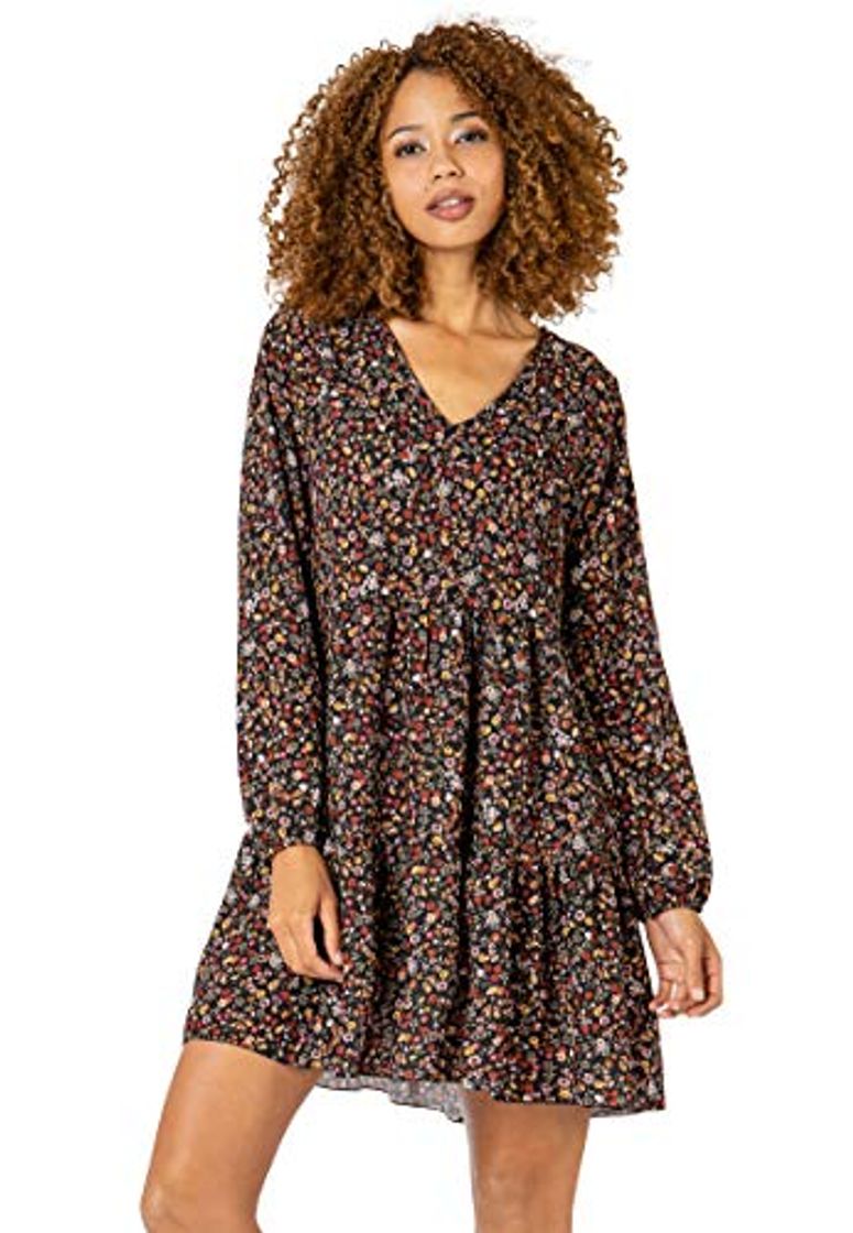 Social Sublevel Vestido Manga Larga con Estampado de Flores otoño