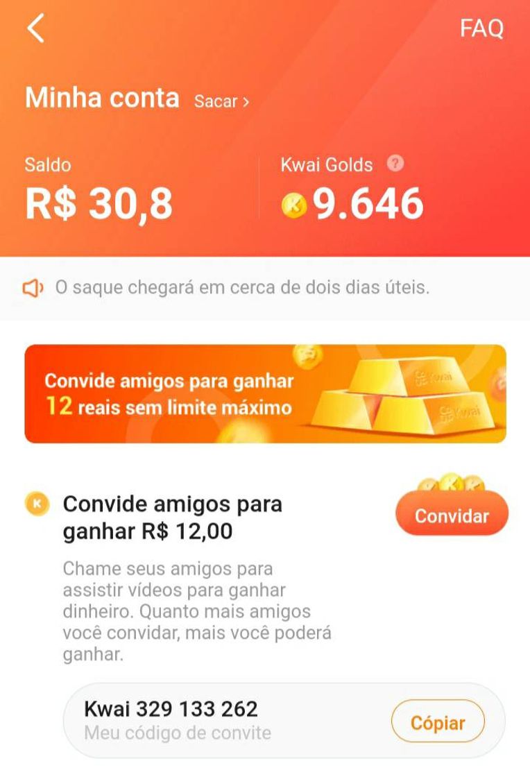 Moda App KWAI para ganhar uma grana extra.