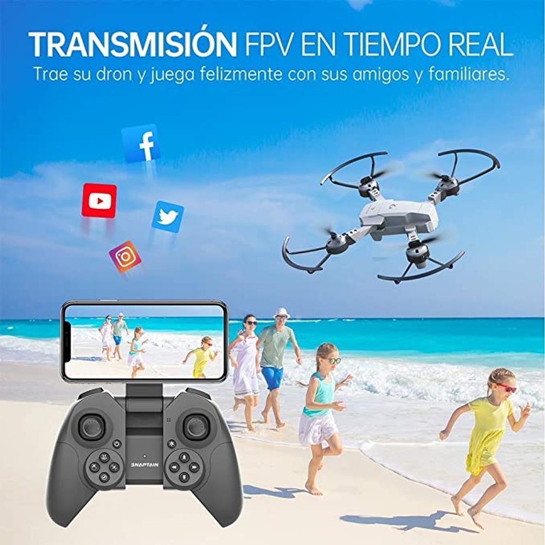 Product SNAPTAIN A10 Mini Drone con Cámara 720P HD Plegable FPV Control de