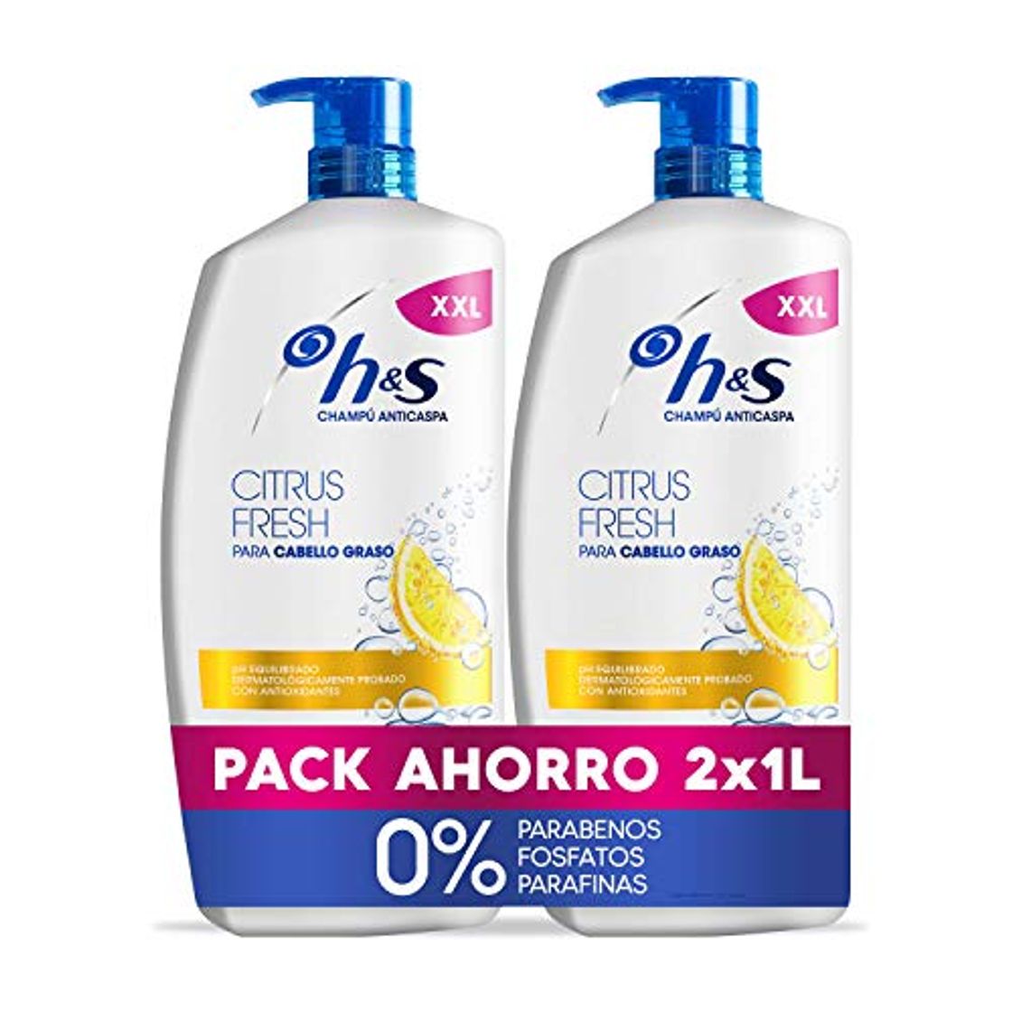 Product H&S Champú Citrus Fresh Anticaspa Champú Para El Cabello Graso pH equilibrado 2 Champús 1000 ml