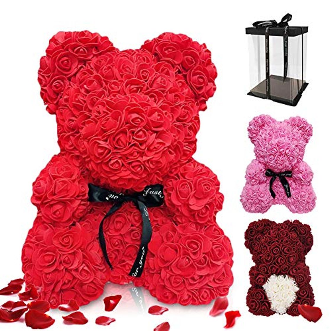 Producto Regalo de Oso Rosa, ASANMU Oso de Flores Artificiales Oso de Peluche