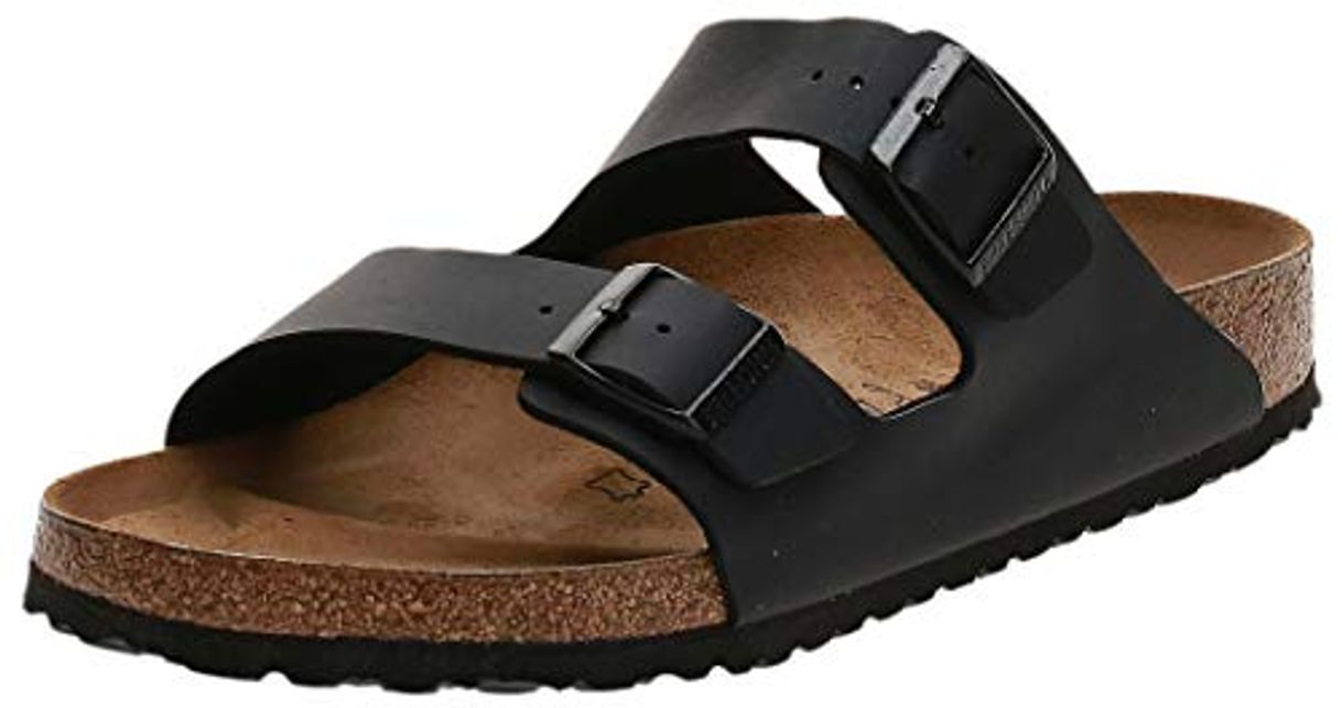 Moda Birkenstock 051791 - Sandalias con hebilla unisex, Negro, 41