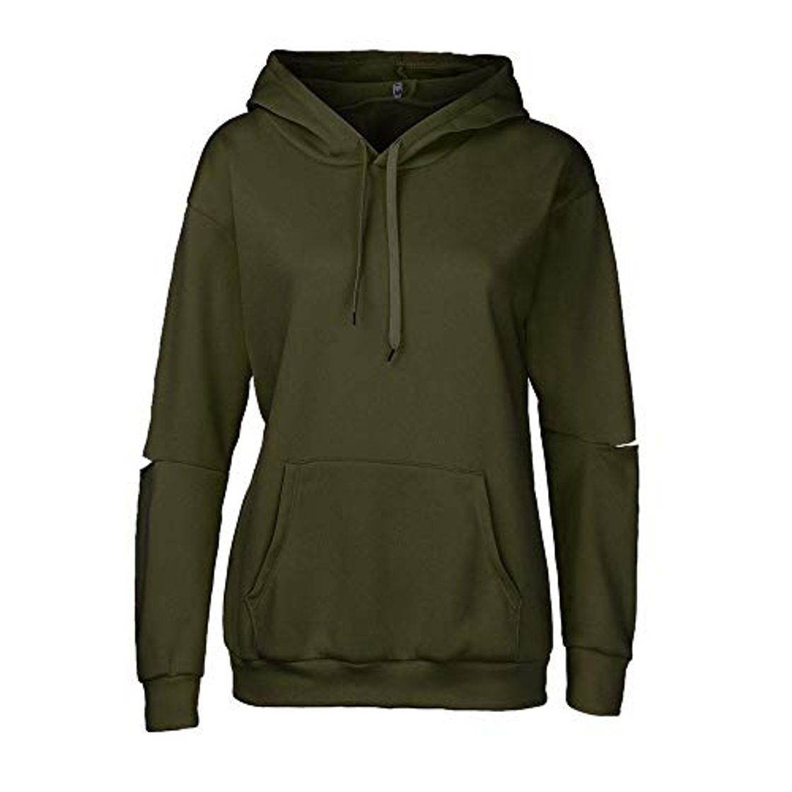 Fashion ZJSWCP Sudadera Suéter Casual Tallas Grandes Mujer Manga Larga Recortable Sólido Agujero