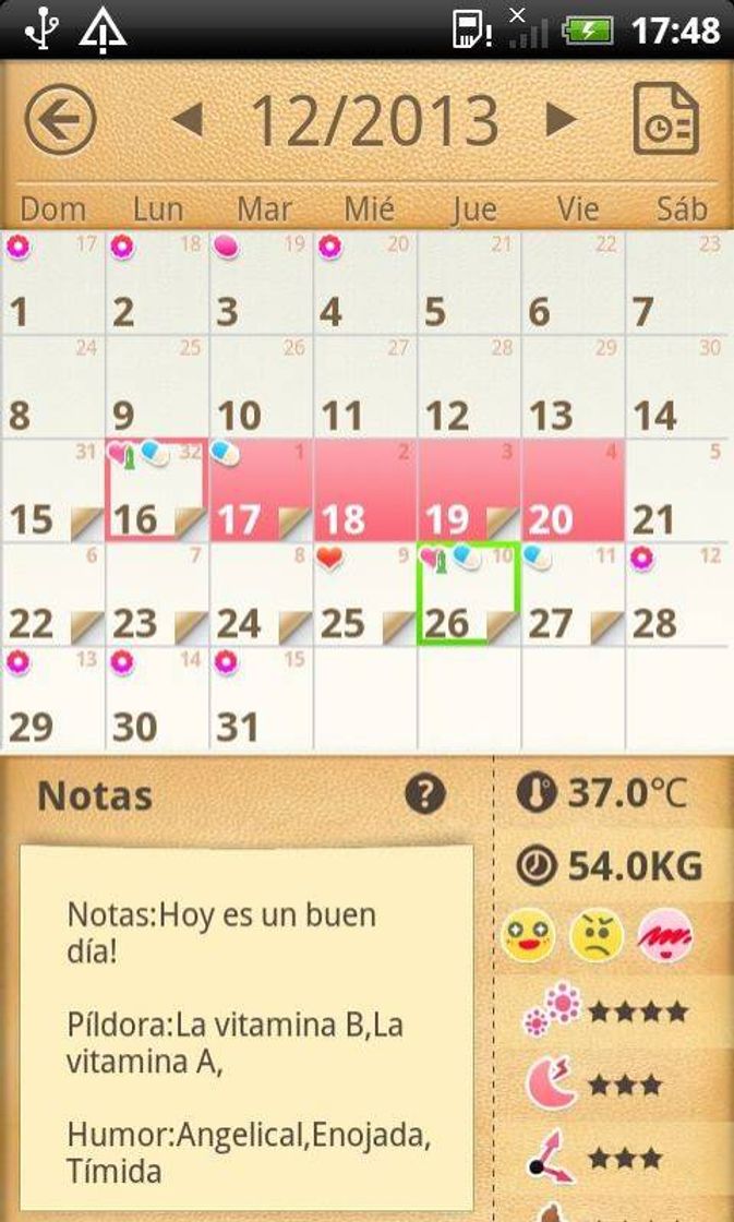 Fashion App calendario Menstrual