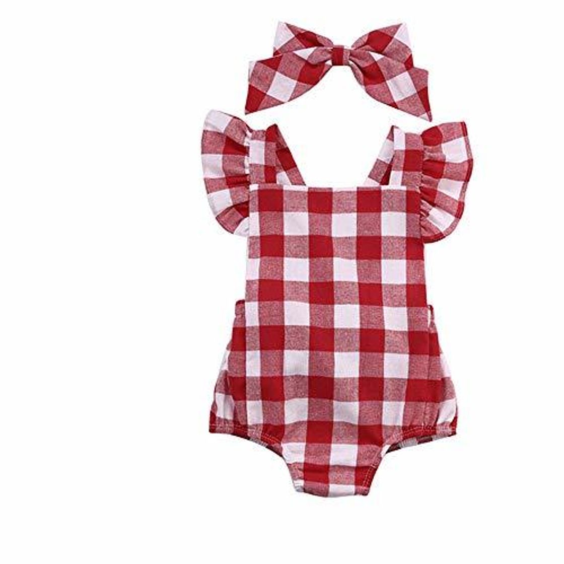 Product Ropa Bebe Niña Verano Fossen Recién Nacido Bebé Mono de Cuadros con