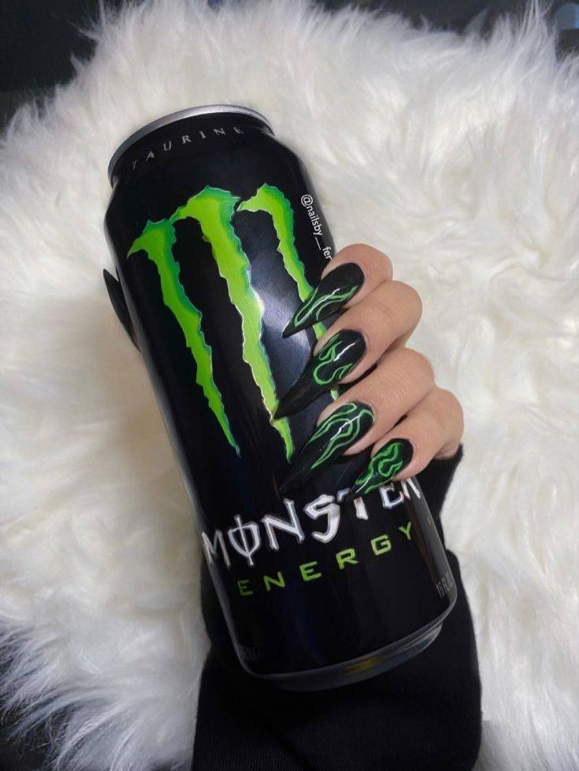 Moda Unha Monster energy 💚🖤