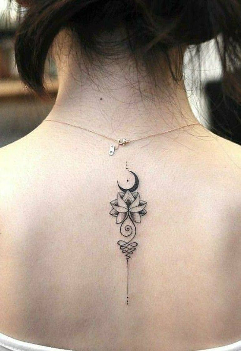 Moda Tatuagem de lua e flor de lótus🌙