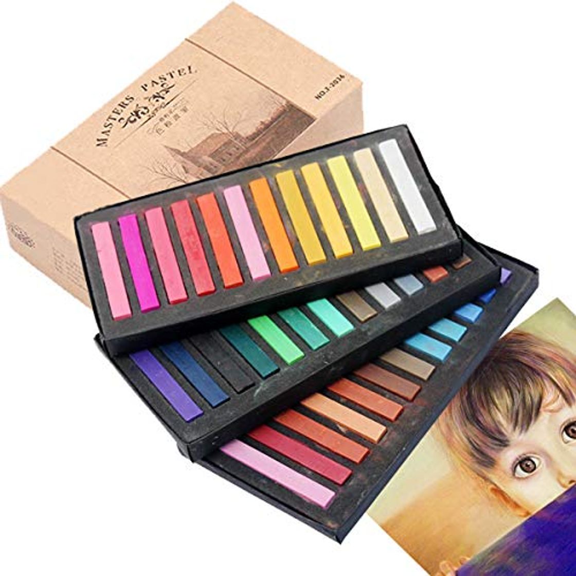 Productos Dancepandas Pastel de Tiza 36PCS Pastel Chalk Soft Pastel Tiza Pastel Suave