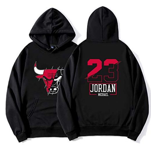Bulls No. 23 Jordan Basketball Hoodie Sudadera Fina para Hombre