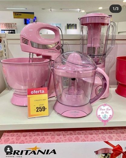 Kit Cozinha Rosa Britânia 💗