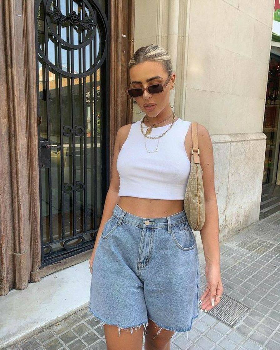 Social look com bermuda jeans