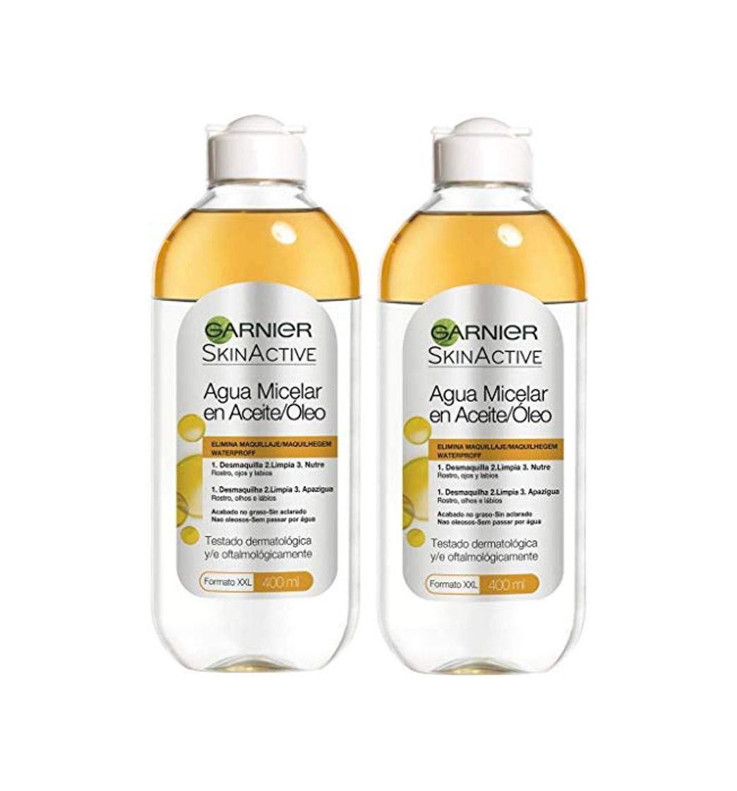 Belleza Garnier Skinactive Agua Micelar Aceite Waterproof Lote 2 X 400 Ml 800