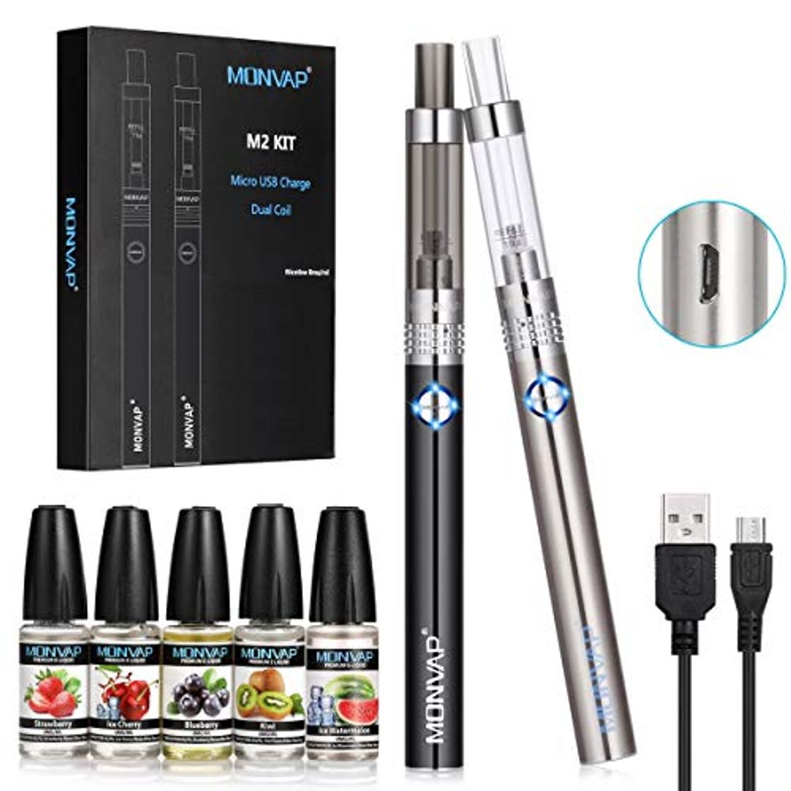 Social Vaper Cigarros Electronicos, MONVAP M2 Ecig, 2 * Vape Pen